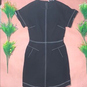 10 Crosby Derek Lam Navy Blue Dress with White Details
